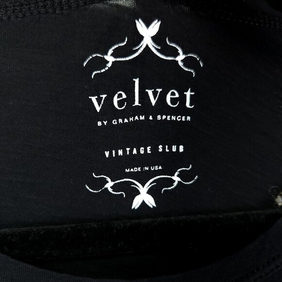 VELVET Graham & Spencer Angelina Black Top Small Pleated Quarter Puff Sleeve - Picture 10 of 11